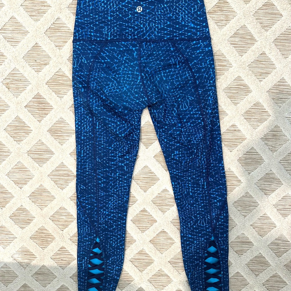 Blue Patterned Lululemon Leggings